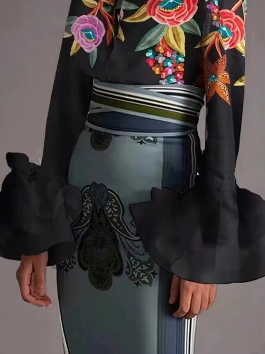 Camicia Floreale Maniche a Balze - Poesia Indossabile