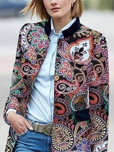 Cappottino 3/4 Stampa Paisley Multicolore - Mosaico Prezioso: Eleganza Artistica