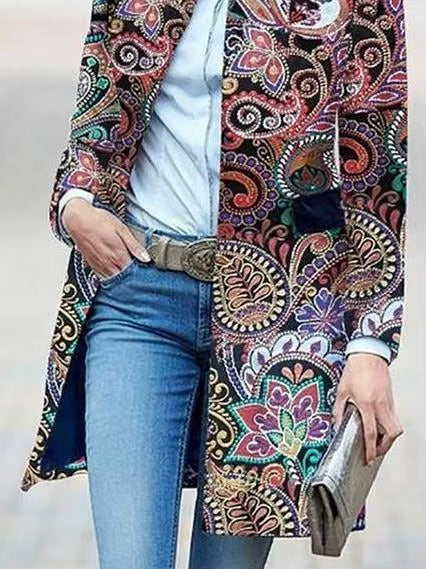 Cappottino 3/4 Stampa Paisley Multicolore - Mosaico Prezioso: Eleganza Artistica